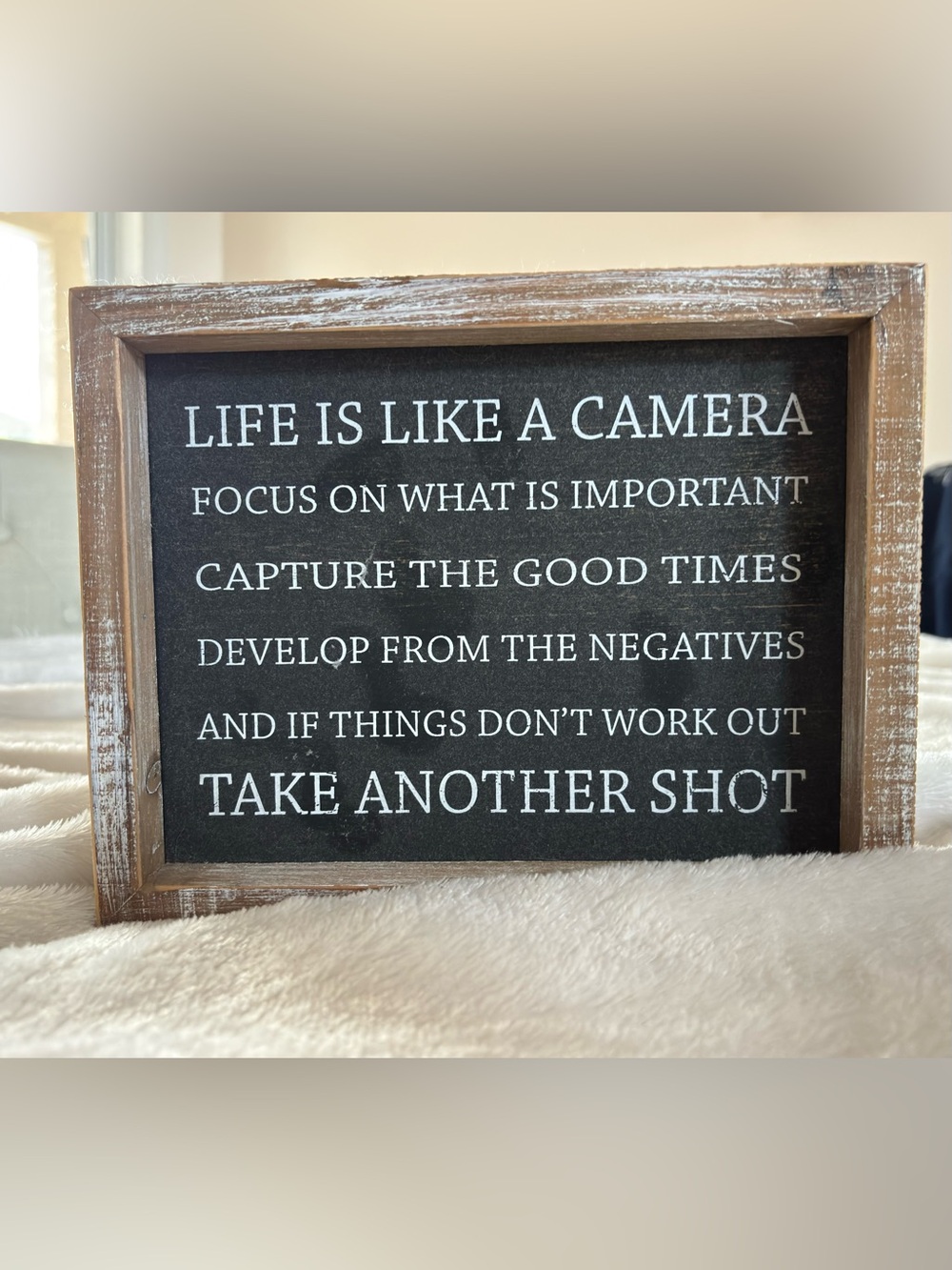 Rustic Black & Brown Framed Life Motivational Quote Sign - Decorative Wall Art